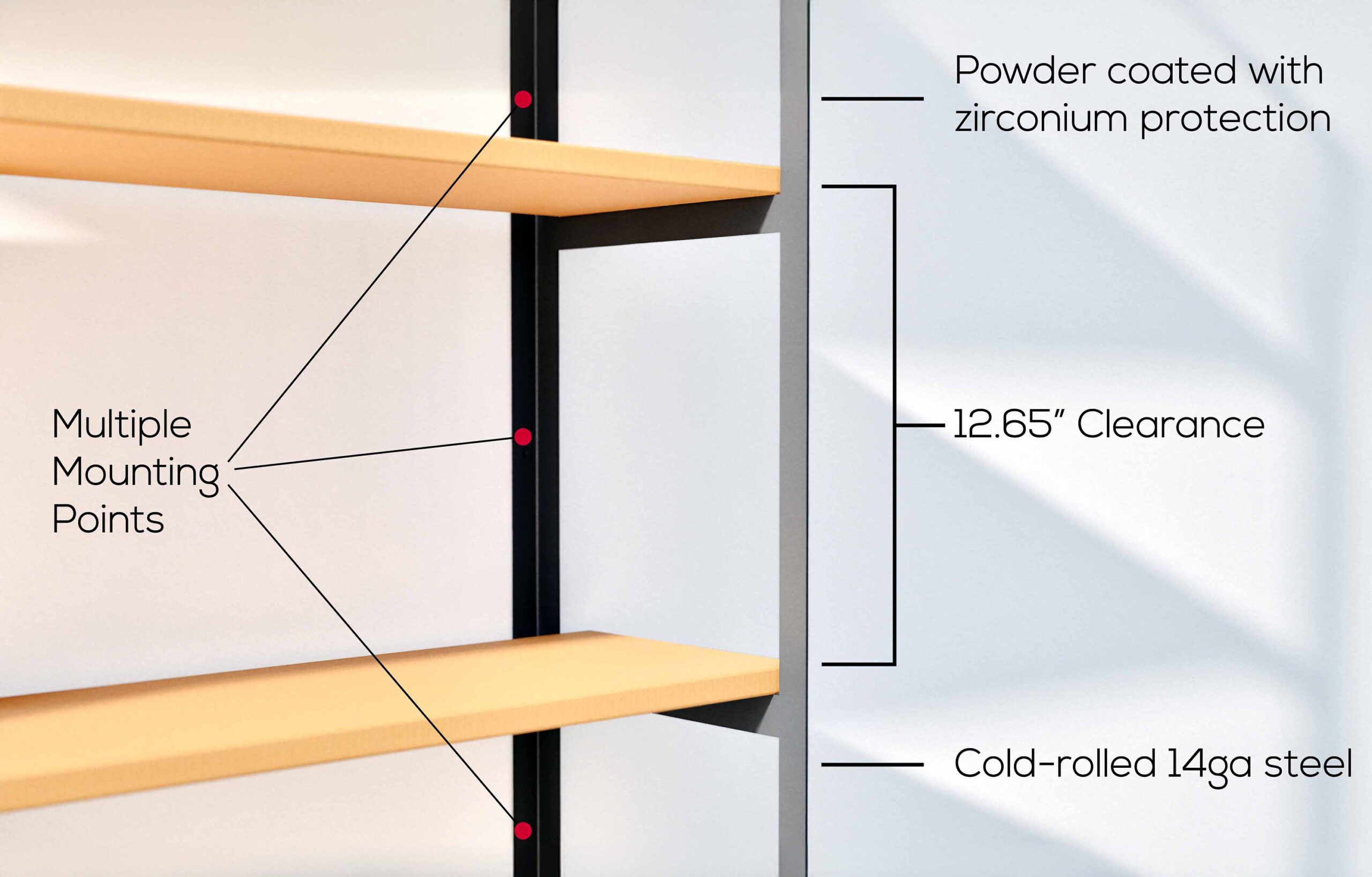 Catalina Tiered shelf bracket system for dimensional wood.